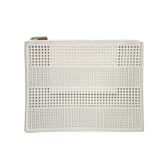 Deux Lux Aquarius Pouch - Ecru - 12” x 9” - Picture 1 of 5